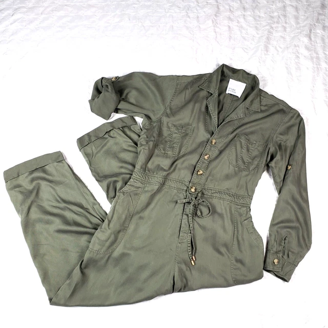 Pari Passu Washable Rayon Jumpsuit Dusty Olive Green $258 Womens Sz 3X