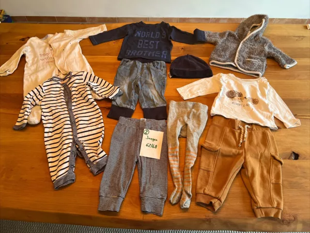 02 Baby Jungen Kleidung Kleiderpaket Strampler Body Hose Pullover 62/68 Kinder