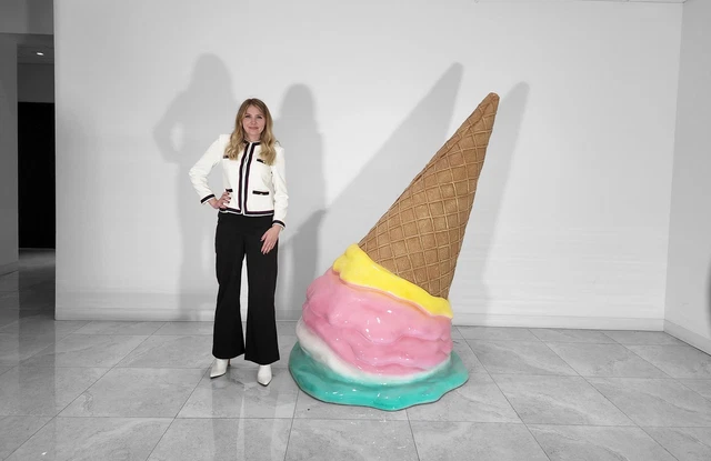 Lage Ice Cream Statue Melted Upside Down Sculpture 6FT Indoor & Outdoor Display