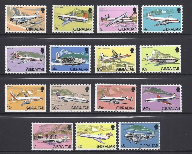 Gibraltar 1982 Flugzeug Dauermarken Set Komplett VF MNH