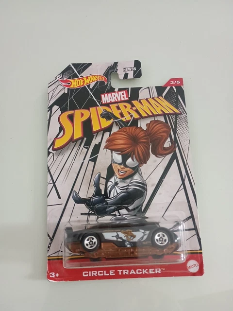 Hot Wheels Marvel Spider-Man – Spider-Girl Circle Tracker, Ca. 7 Cm, Offizielles Lizenz-Spielzeug