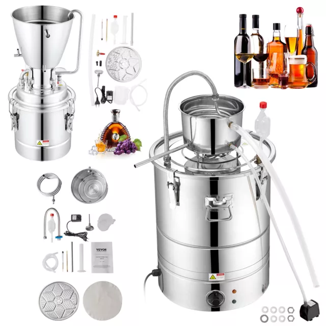 VEVOR Water Alcohol Distiller Machine Brewing Equipment DIY Whiskey Home Still