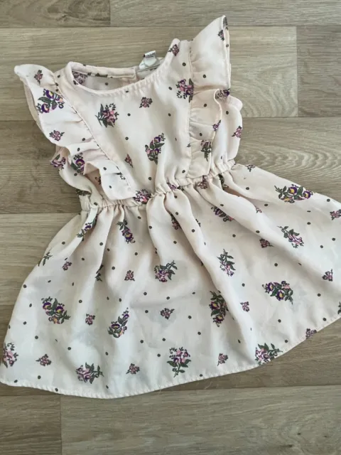 Baby Girl 0-3 months River Island Pink Floral Summer Dress with Ruffles