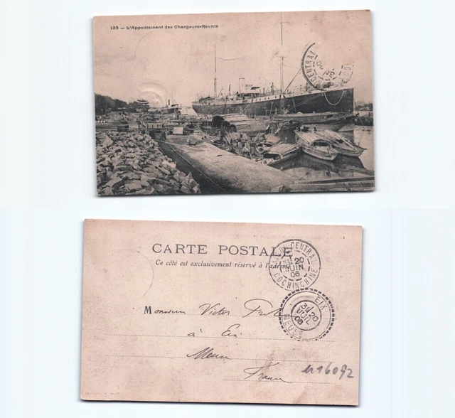 (n16092)   Dampfer 1906   Ansichtskarte Indochina (französisch)
