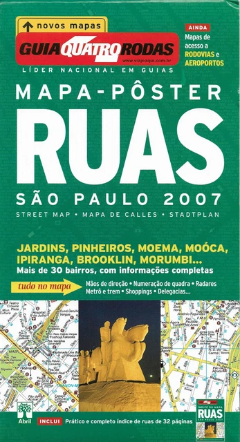 PLAN DE SAO paulo / poster map ruas 2007 £1.70 - PicClick UK