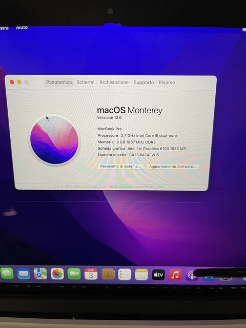Apple MacBook Pro 13.3" 2015 256GB SSD Intel Core i5 Dual Core 2.7 GHz 8GB RAM 5