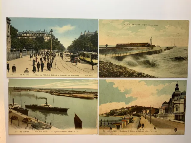 CPA- lot de 4 Cartes Postales Anciennes - Seine Inférieure Dpt 76 - Le Havre