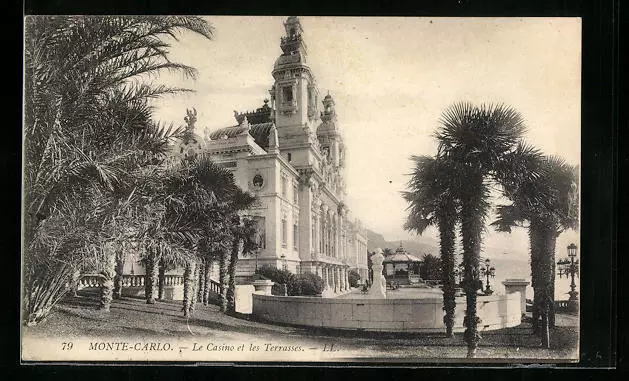 CPA Monte Carlo, Le Casino et les Terrasses 1909