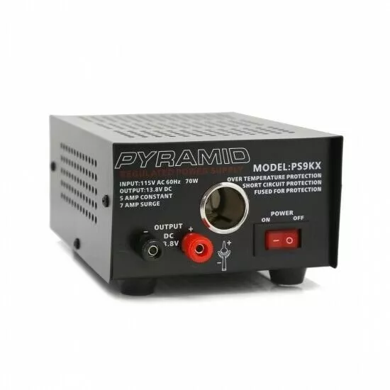 Pyramid PS9KX Bench Power Supply, AC-to-DC Power Converter with car Power Outlet