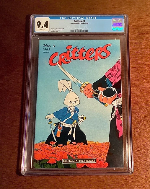 Critters #3 Early Usagi Yojimbo Stan Sakai 1986 CGC 9.4 White Pages!