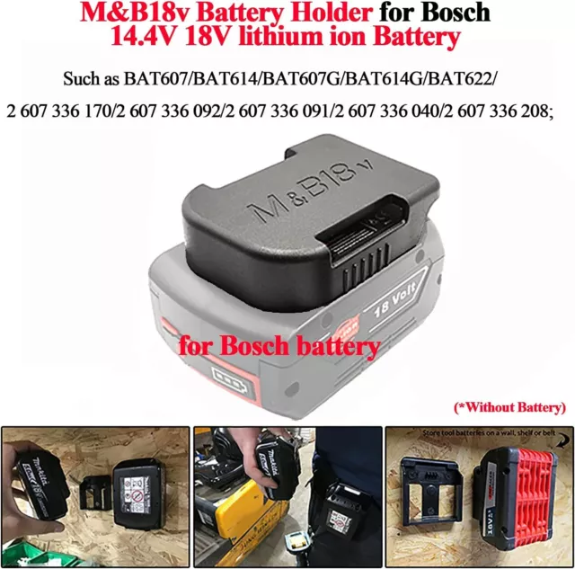 Battery Mount for Makita/for Bosch 14.4V 18V Lithium Ion Dock Holder Power Wheel