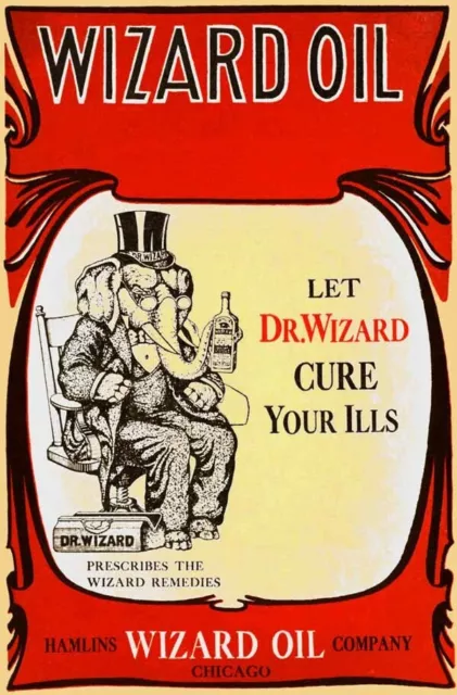 1900 Doctor Wizard Elephant Oil Quack Medicine Hamlins Chicago Poster 318567