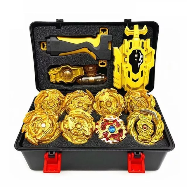 8PCS Beyblade Gold Burst Set Spinning avec Lanceur Grip Portable Box Case Jouet 2