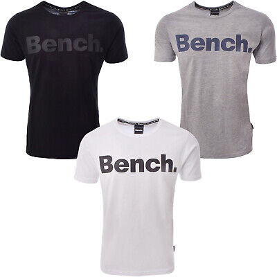 Bench Mens Worsley Casual Crew Neck Cotton Rubberised Logo T-Shirt Top Tee