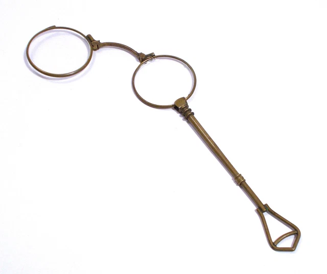 Antichi Occhiali Lorgnette Da Teatro Ripiegabili In Ottone - Primi '900