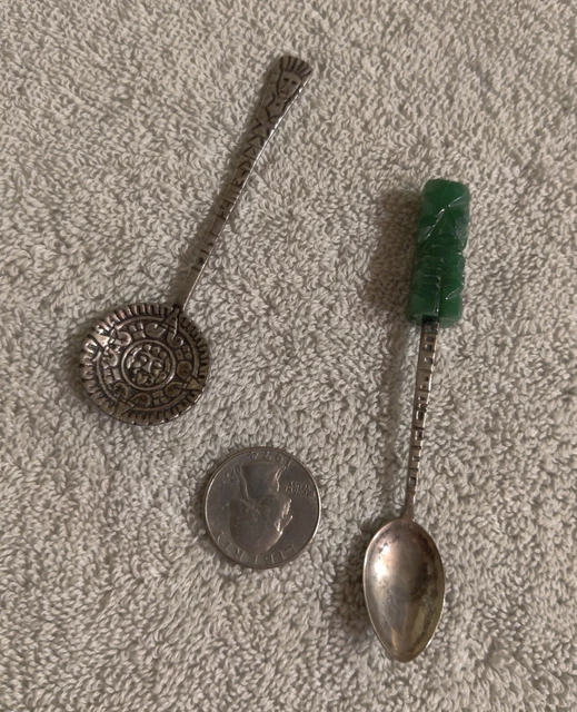 Aztec Miniature Sugar & Spice Spoons - Azteca Jade