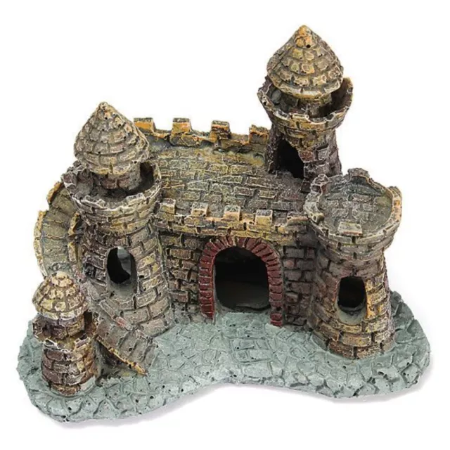 Aquarium Fish Tank Ornament Decor Landscape Ancient Castle Tower Cave Resin AU