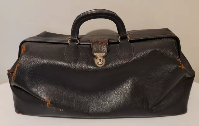 Vintage Schell Cowhide Leather Cowhide Doctors Bag Purse