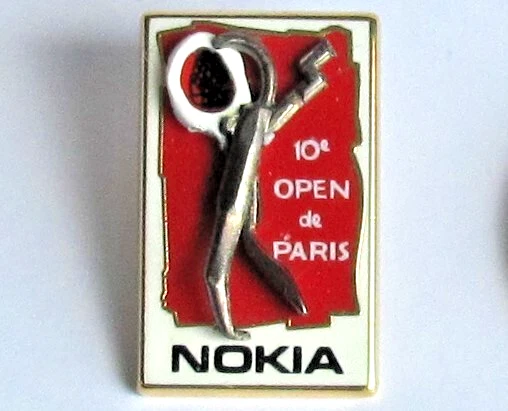 Pin's 10e Open De Paris JC Decaux – Tennis – Arthus Bertrand Paris – Vintage – Doré