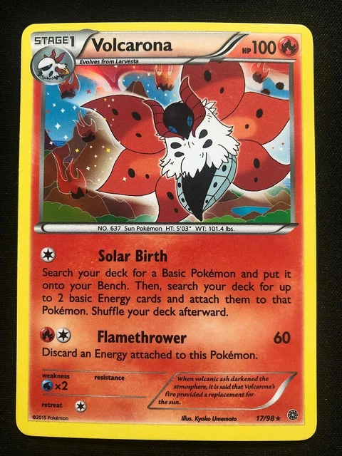 Carte Pokémon VOLCARONA #17/98 Holo - XY Ancient Origins - Collection Anglaise