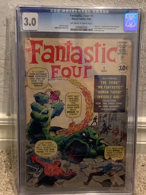 Fantastic Four #1 CGC 3.0 1961! First Fantastic Four! Off White to White Pages!