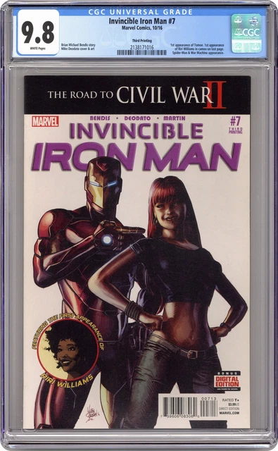 Invincible Iron Man #7D Deodato Variant 3rd Printing CGC 9.8 2016 2138171016