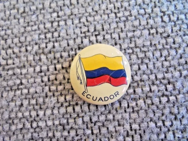 Cool Vintage Ecuador Country Flag South America Souvenir Pinback