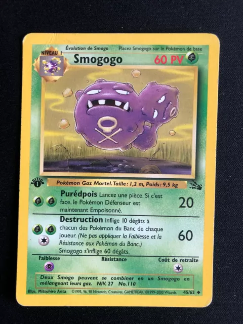 Carte Pokémon - Smogogo 45/62 - Edition 1 - Fossile - FR - NEAR MINT