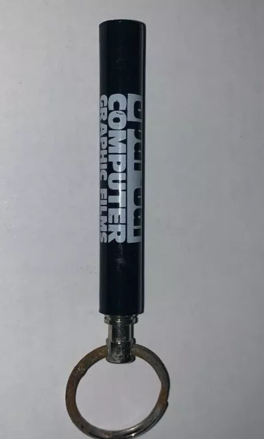 Black Vertical "Computers Graphic Films" Advertisement Light Keychain