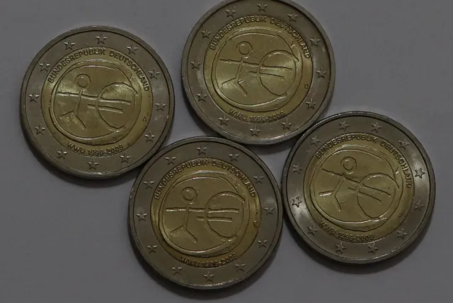 🧭 🇩🇪 Germany 2 Euro - 4 Commemorative Coins B56 #25