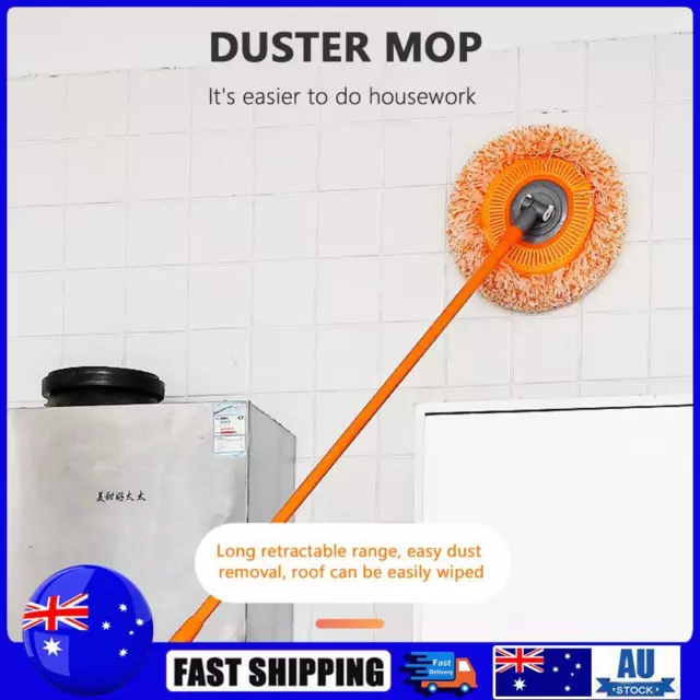 Round Floor Dust Wall Cleaning Mop Multifunctional Adjustable Home Tool (155cm)