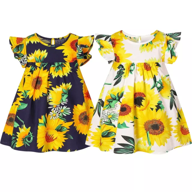 Abito senza maniche per bambine bambine vestiti principessa girasoli abiti