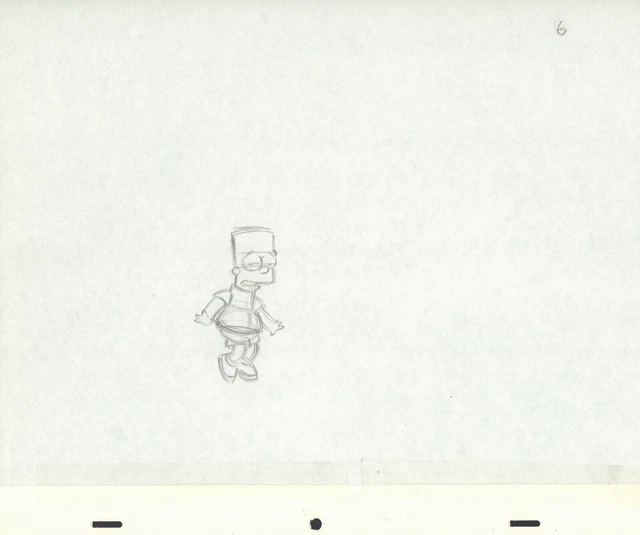 The Simpsons Pencil Animation Art - Bart Looking Weird Full #6 (B)
