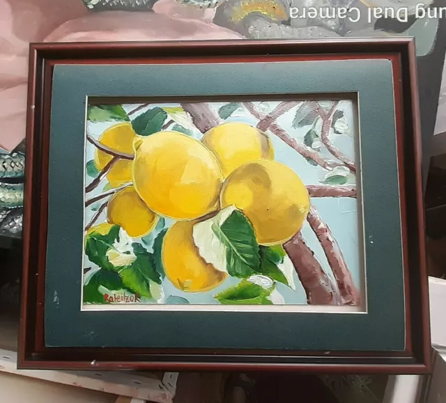 Original Rateitzak 1A Fine Art Collectable Deko Ölgemälde Zitronen