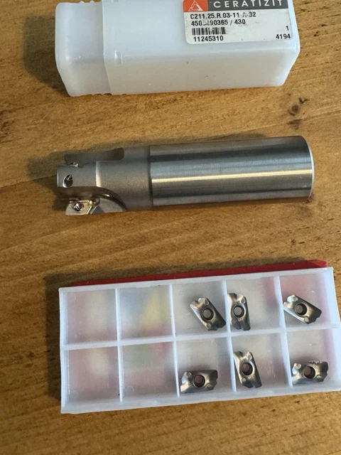 CERATIZIT/WNT 25mm Indexable End Mill With 6 Inserts For Steel /stainless HRSA