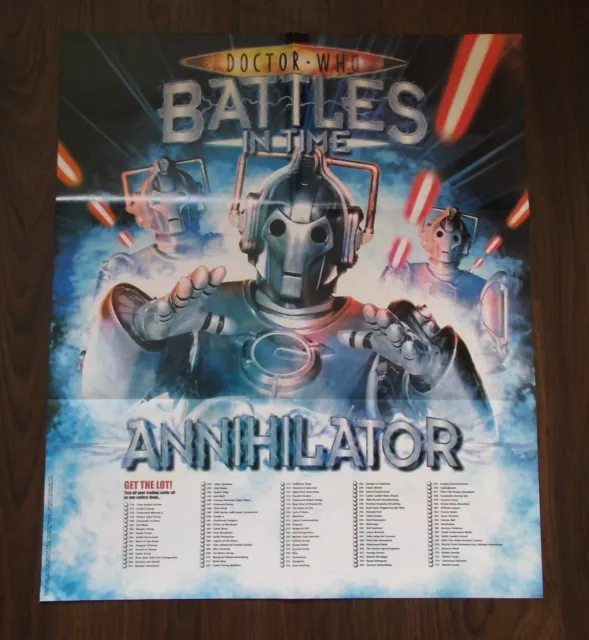 Dr Doctor Who BATTLES IN TIME Unused ANNIHILATOR Poster Checklist 50 x 59cm RARE