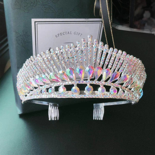 Women Crystal Peacock Crown Elegant Rhinestone Tiara Bride Wedding Headpiece 1Pc