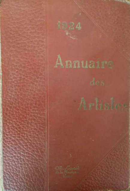 ANNUAIRE DES ARTISTES 1924 Office Général de la Musique Paris