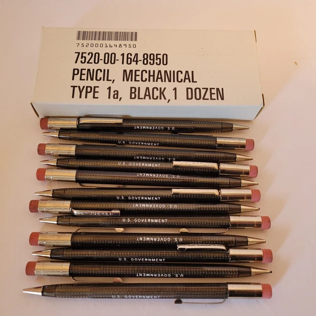 VINTAGE SKILCRAFT US Government Mechanical Pencils Box of 12 Type 1A