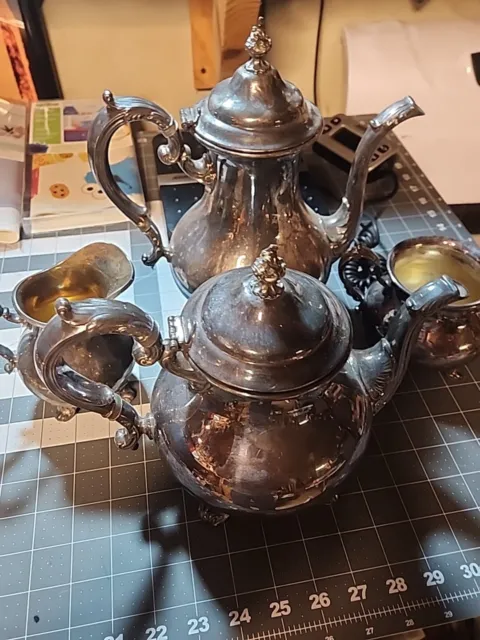 Vintage Silver Plate Tea Set Coffee Service Set Duchess By Gorham YC19  4 pcs.