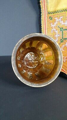 Old Silver & Amber Glass Bowl …beautiful collection & display piece 3