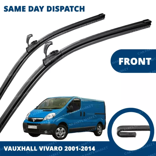 Front Windscreen 24" 21" Flat Aero Wiper Blades Pair for Vauxhall Vivaro 01-14