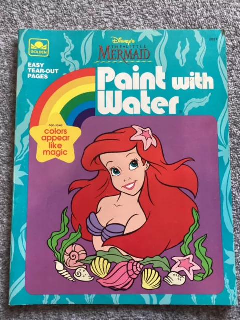 1992 The Little Mermaid Paint with Water Book Golden Books Vintage NEW  unused.