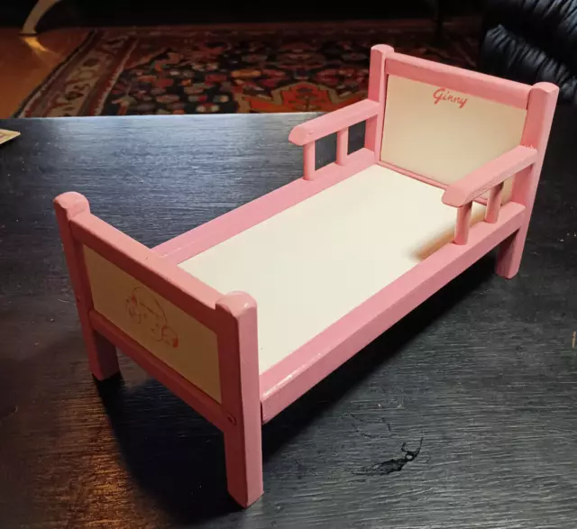 Vogue Ginny Doll Pink Wardrobe Armoire & Bed, Marked Hangers & Suitcase