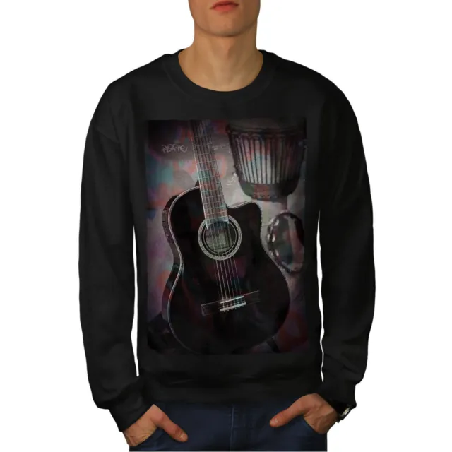 Wellcoda Instrument Music Mens Sweatshirt, Instrument Casual Pullover Jumper