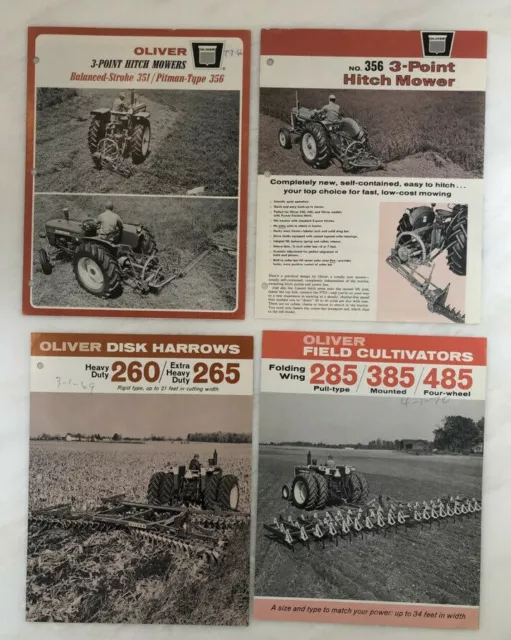 1960s OLIVER Harrows CULTIVATOR Mower Brochure Vintage Farm Advertising
