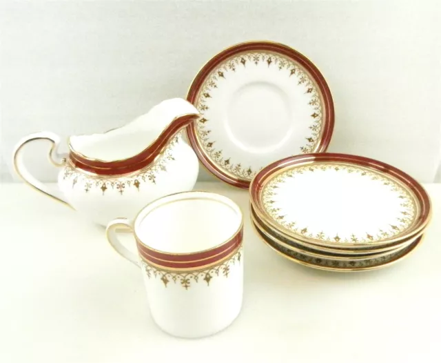 Aynsley Durham Bone China Demitasse Lot 7 Pcs Creamer Saucers Cup ~EC~ T170