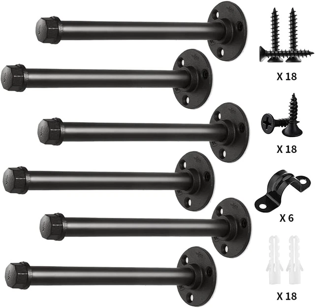 Pipe Shelf Brackets 12 Inch, Industrial Iron Pipe Floating Shelf Bracket Heavy
