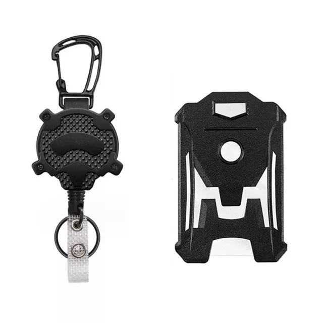 ABS ID Badge Holder With Retractable Lanyard Anti-lost Tactical Card Cover