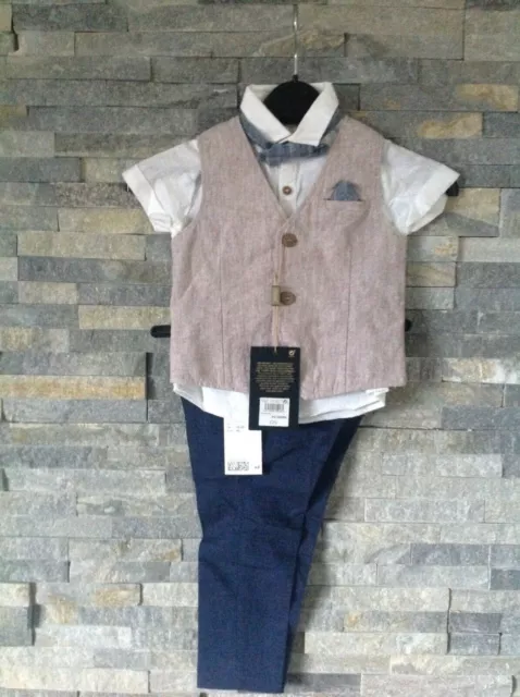 Wedding special occasion Next shirt waistcoat bow tie 12/18 Months H&M Pants 18m